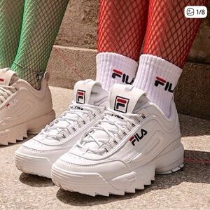 Fila Women's White Disrupter II Chunky Sneaker Size US 6